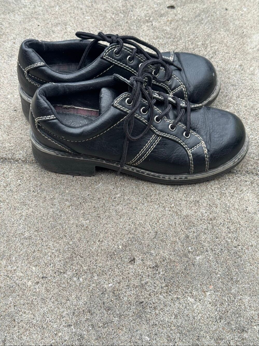Y2K Self Esteem Black Chunky Oxford Shoes Women’s 8 Lace Up Grunge 90s